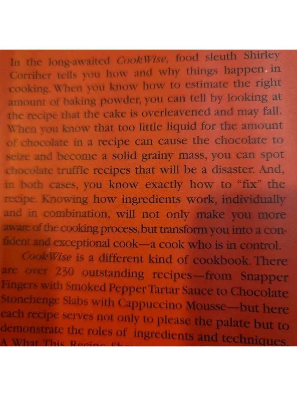 CookWise Cookbook: Secrets of Cooking Hardcover